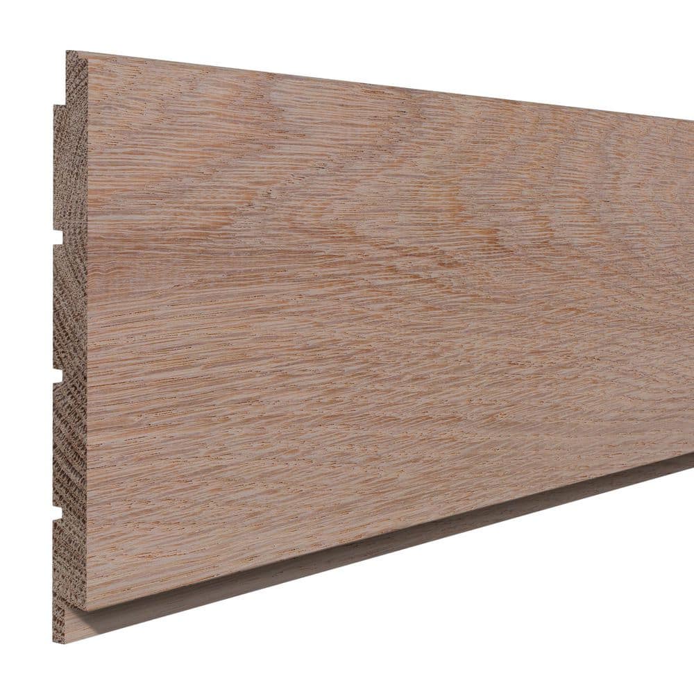 Ornamental Mouldings 0.4375 in. D x 5 in. W x 7.66 ft. L Unfinished White Oak Wood Shiplap (1)