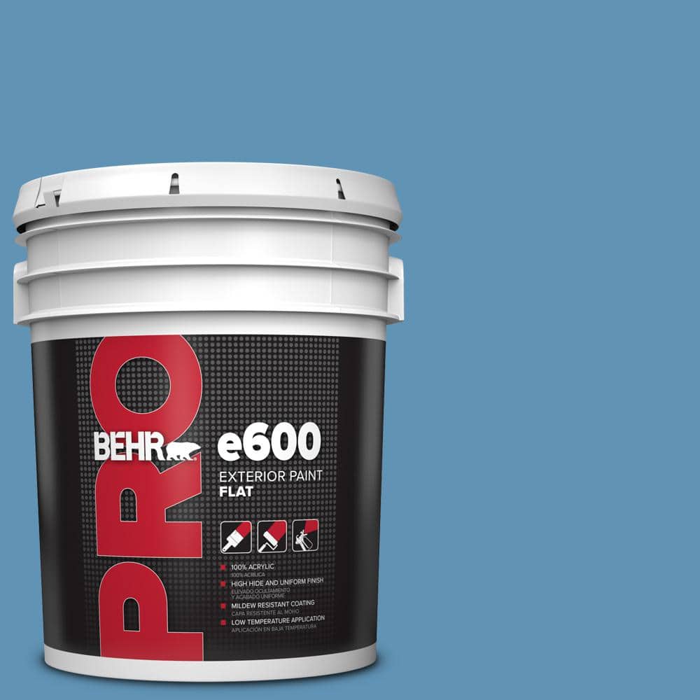 BEHR PRO 5 gal. #MQ5-56 Empire Blue Flat Exterior Paint