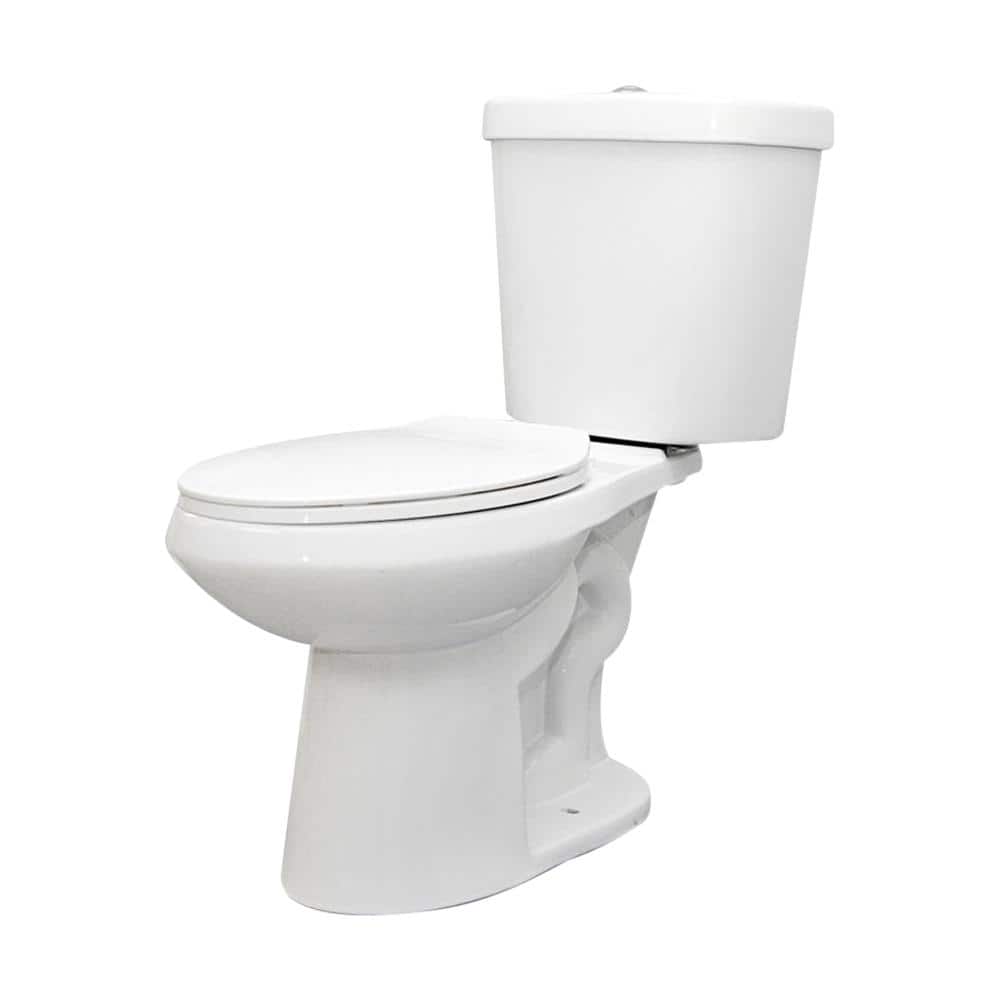 Glacier Bay Rough 2-Piece 1.1 GPF/1.6 GPF Dual Flush Toilet in, Seat Included