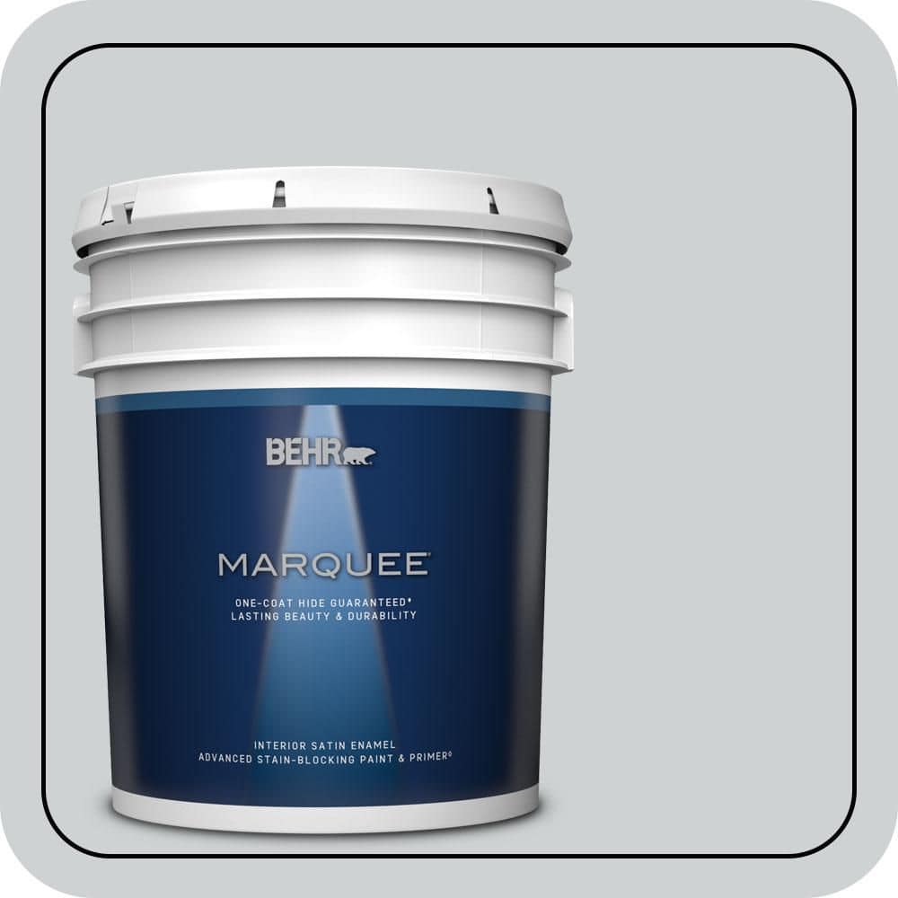 BEHR MARQUEE 5 gal. #N510-1 Silver Shadow Satin Enamel Interior Paint & Primer