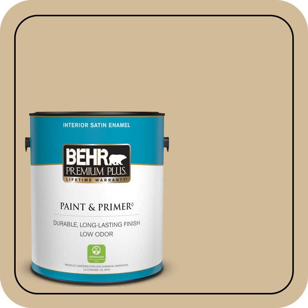 BEHR PREMIUM PLUS 1 gal. #N290-4 Curious Collection Satin Enamel Low Odor Interior Paint & Primer