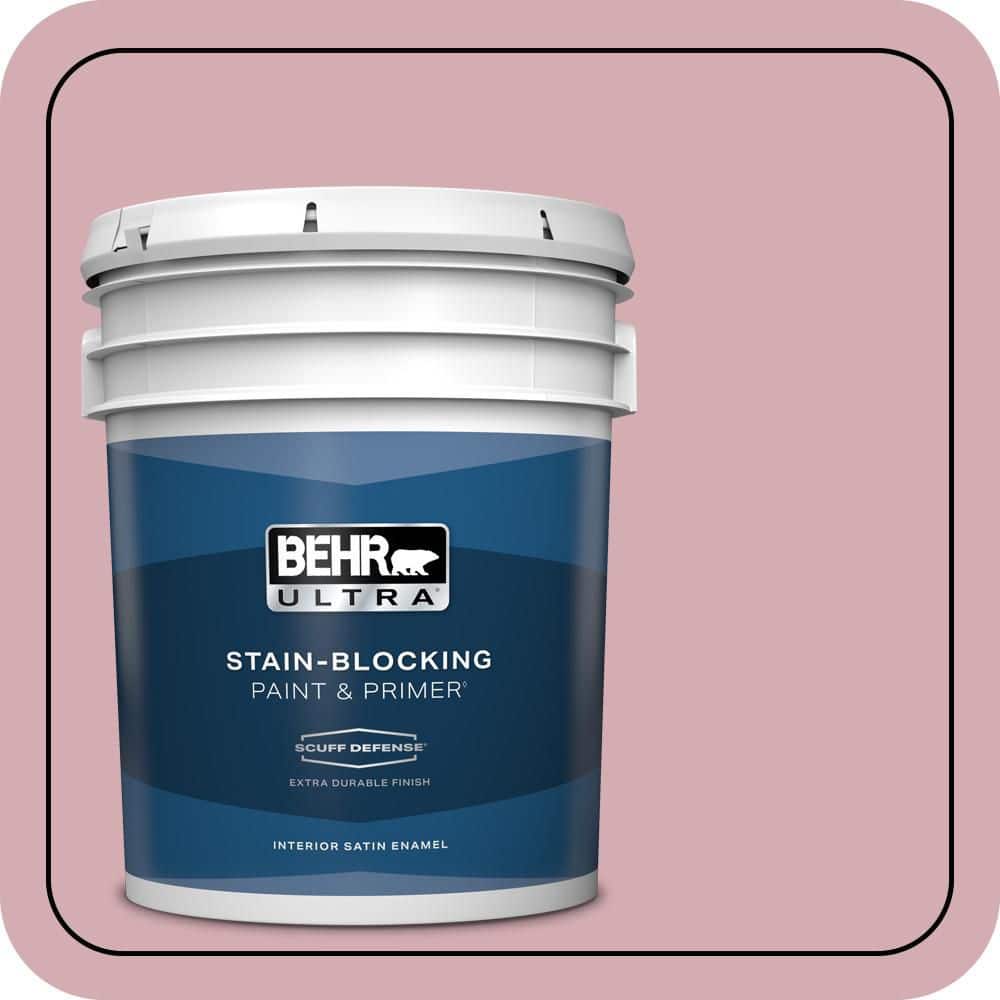 BEHR ULTRA 5 gal. #S130-3 Ballet Rose Extra Durable Satin Enamel Interior Paint & Primer