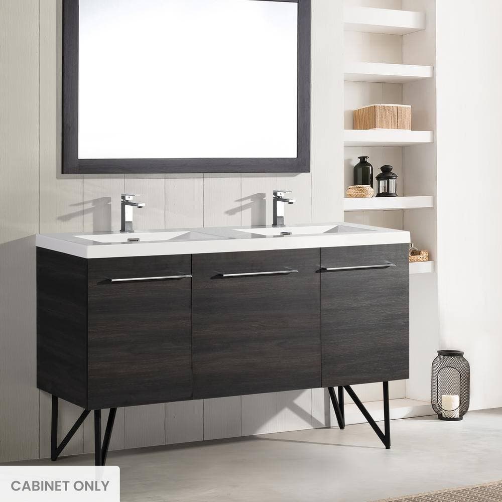 Swiss Madison Annecy 25 in. W x 60 in. D x 8 in. H Bath Vanity Cabinet without Top in Black (2)
