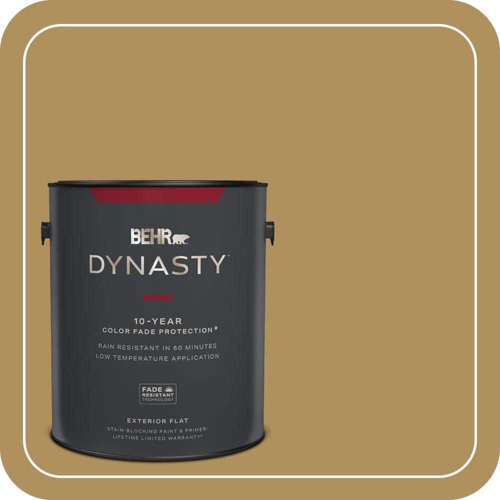 BEHR DYNASTY 1 gal. #S310-5 Brazilian Citrine Flat Exterior Stain-Blocking Paint & Primer