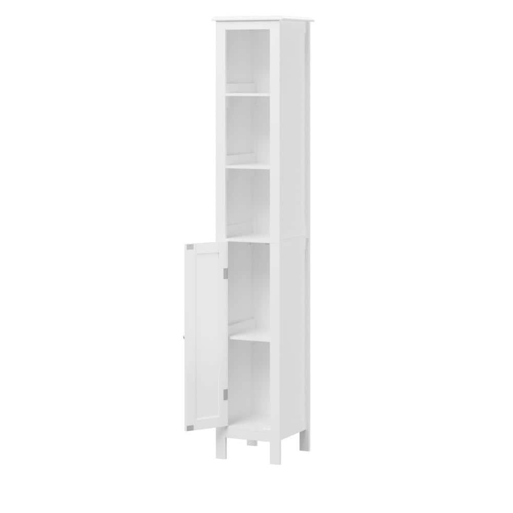 Flynama 11.81 in. W x 11.81 in. D x 66.93 in. H Bathroom Storage Wall Cabinet in White (2)