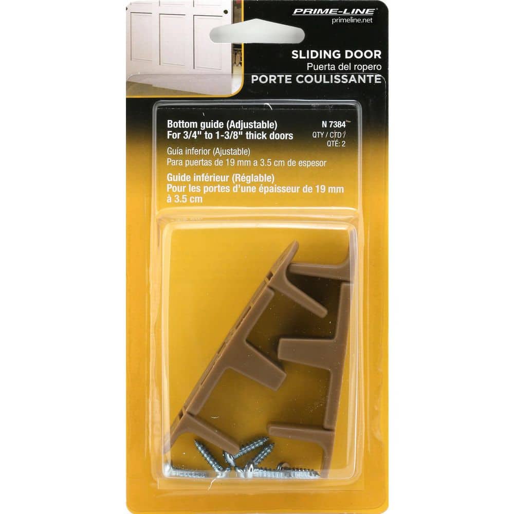 Prime-Line Bypass Door Guide, 1 in. High, Adjustable, Dark Brown (2-pack) (3)