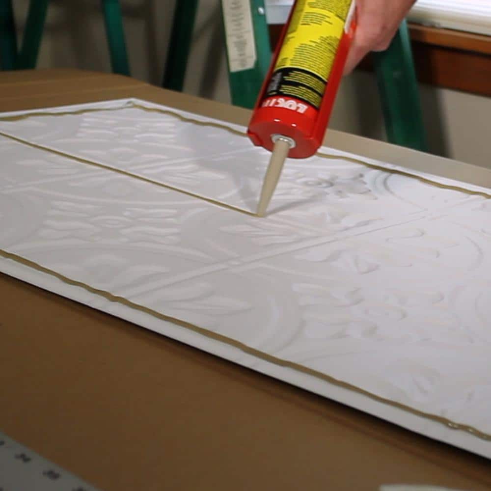 Fasade Traditional #10 2 ft. x 4 ft. Glue Up Vinyl Ceiling Tile in Bermuda Bronze (40 sq. ft.) (2)