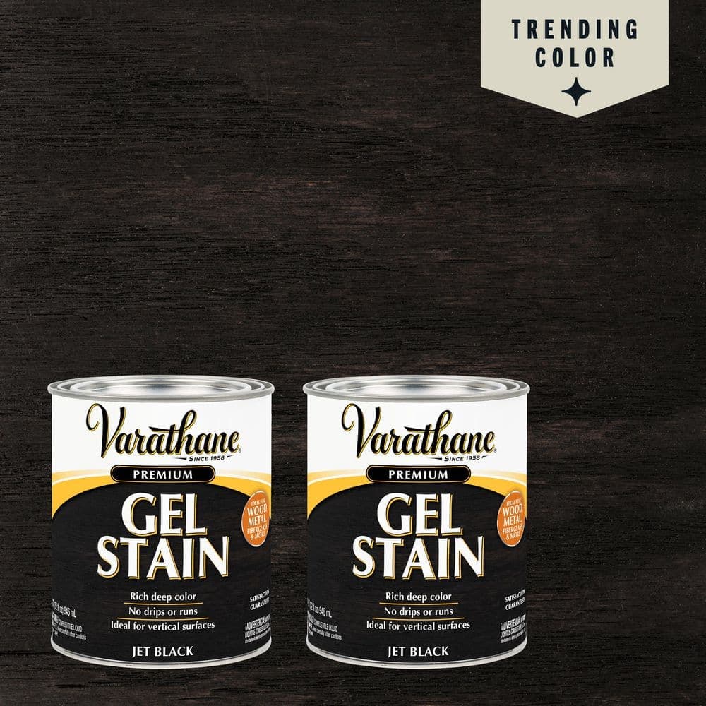 Varathane 1 qt. Jet Black Semi-Transparent Gel Interior Wood Stain (Case of 2)