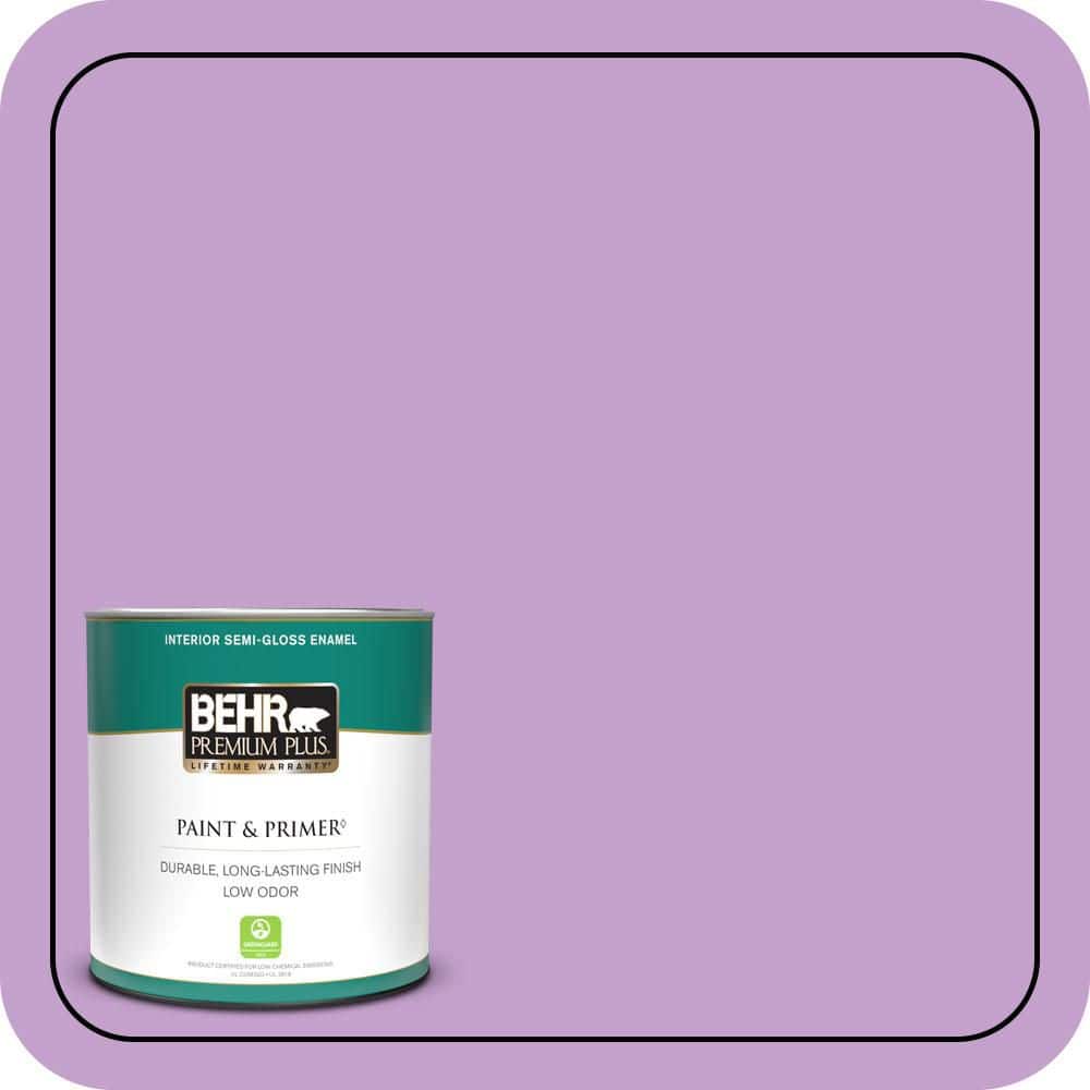 BEHR PREMIUM PLUS 1 qt. #P100-4 Lovers Knot Semi-Gloss Enamel Low Odor Interior Paint & Primer