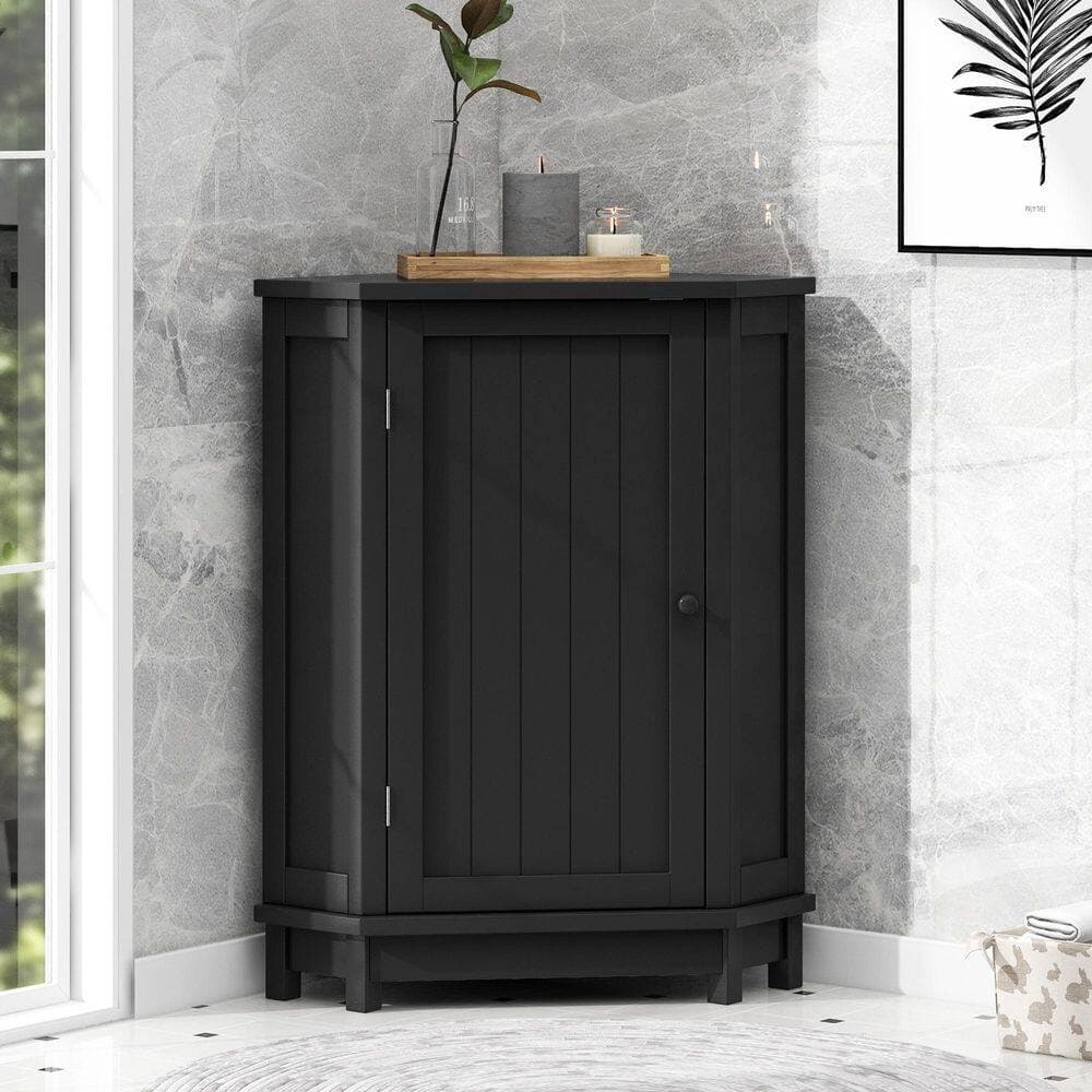Timussi 18 in. W 18 in. D 31 in. H MDF Linen Cabinet with Adjustable Shelf (4)