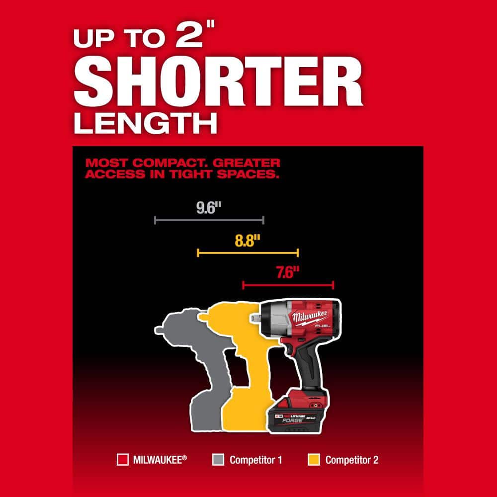 Milwaukee M18 FUEL 18V Lithium-Ion Brushless Cordless 1/2 in. Impact Wrench w/ 1/2 in. Mid Torque & 3/8 in. Impact Wrench (2)