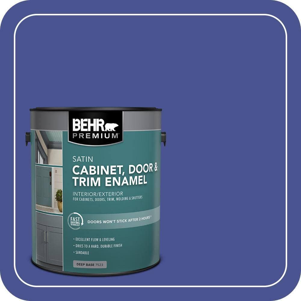 BEHR PREMIUM 1 gal. #P540-7 Canyon Iris Satin Enamel Interior/Exterior Cabinet, Door & Trim Paint
