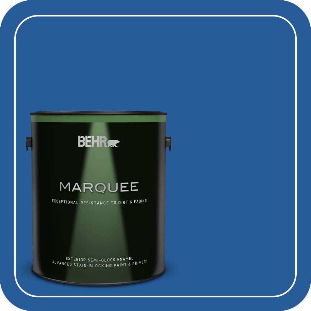 BEHR MARQUEE 1 gal. #P510-7 Beacon Blue Semi-Gloss Enamel Exterior Paint & Primer