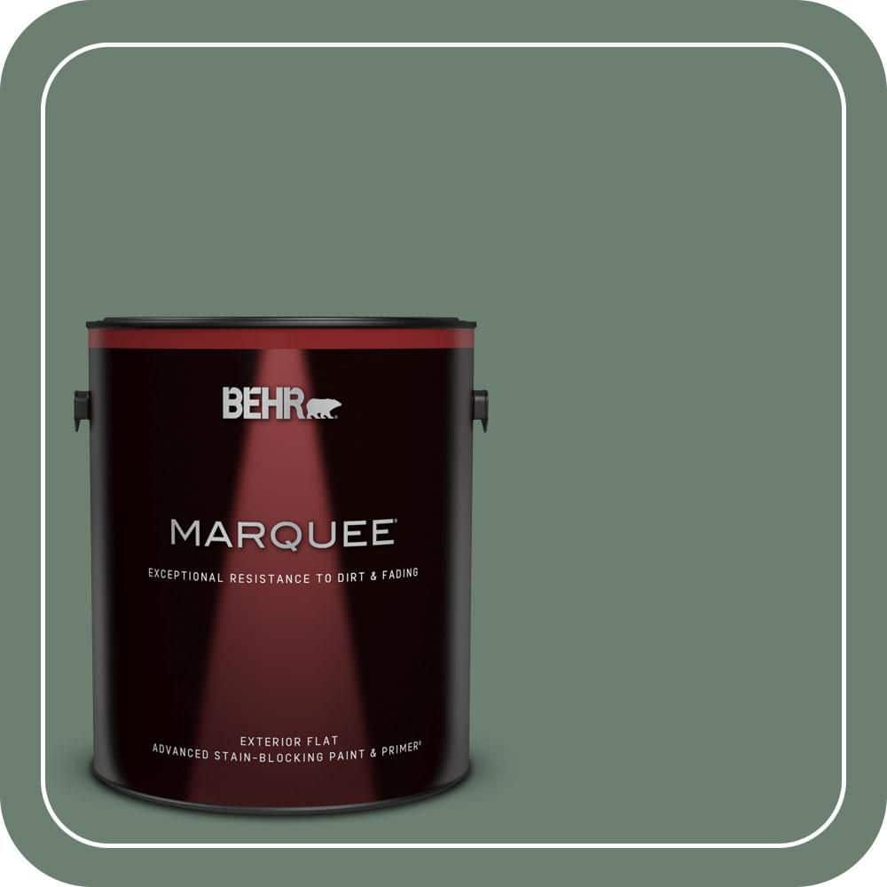 BEHR MARQUEE 1 gal. #460F-5 Island Palm Flat Exterior Paint & Primer