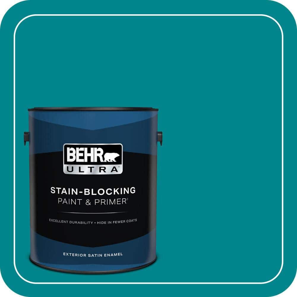 BEHR ULTRA 1 gal. #500B-7 Tucson Teal Satin Enamel Exterior Paint & Primer
