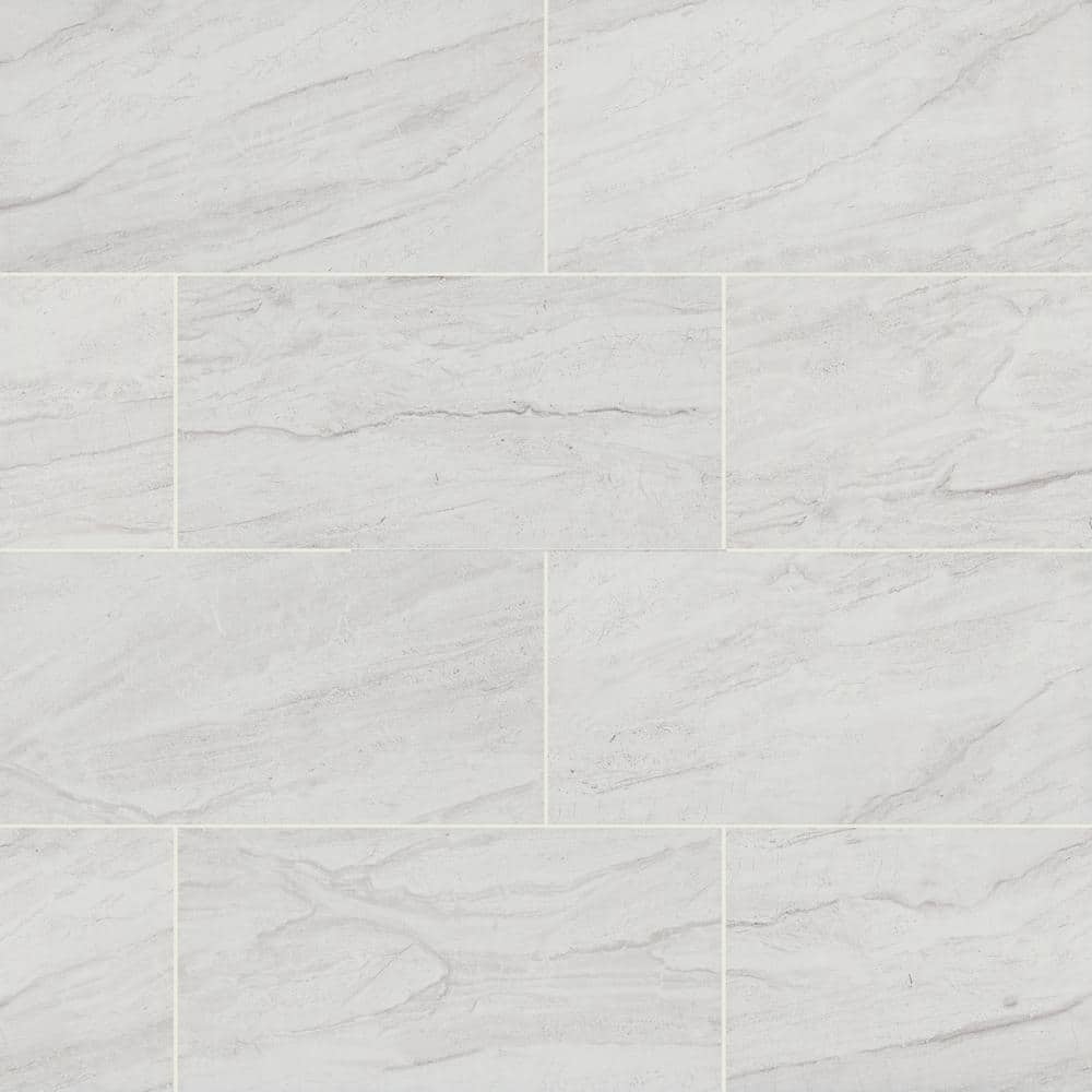 TrafficMaster Vigo White 12 in. x 24 in. Matte Stone Look Ceramic Floor and Wall Tile (16 sq. ft./Case) (2)