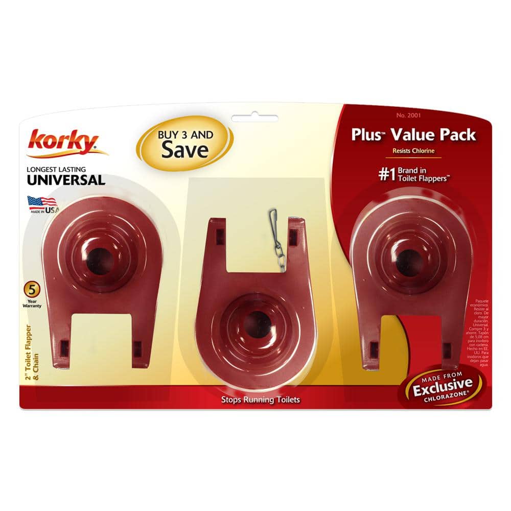 Korky Plus 2 in. Toilet Tank Flappers (3-Pack) (4)