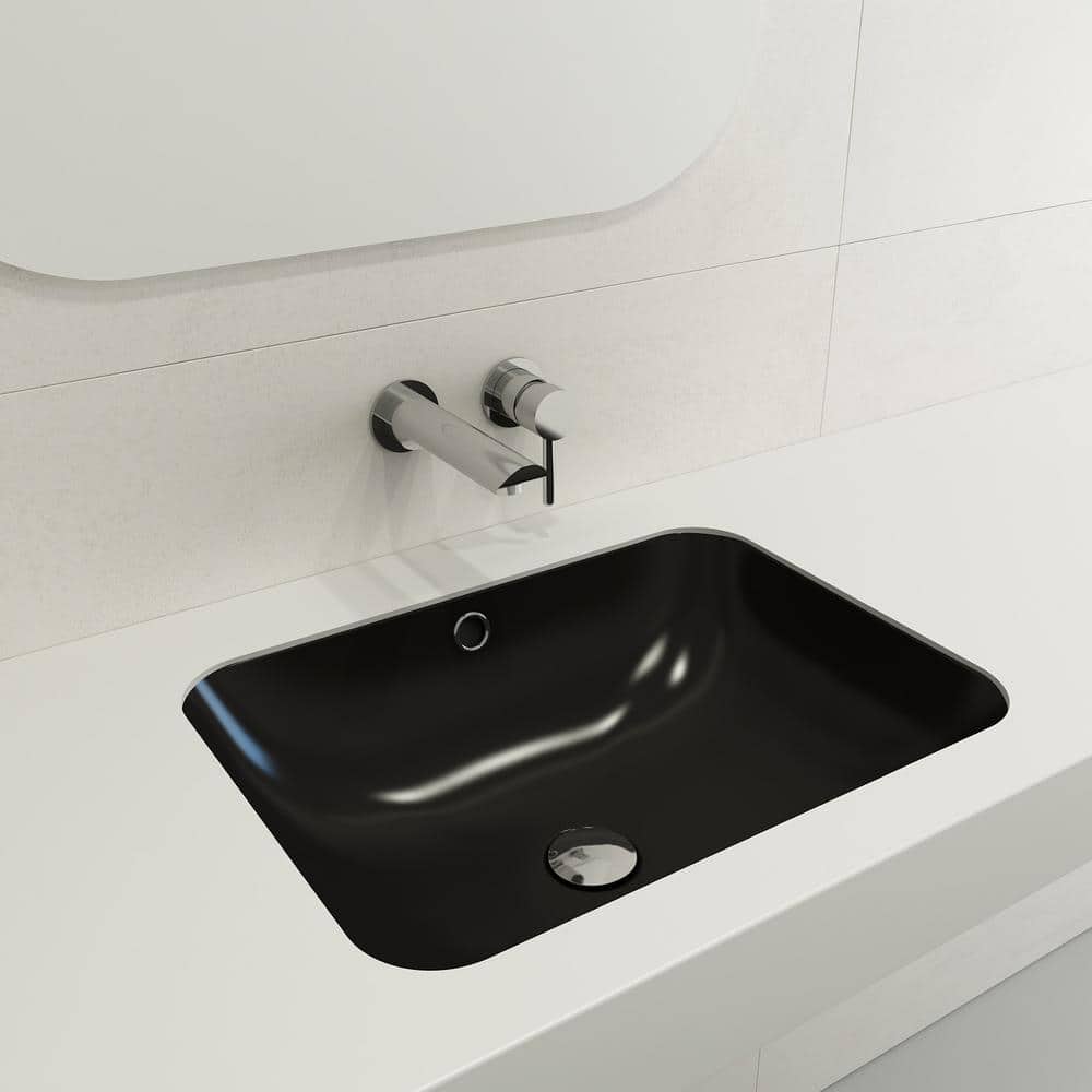 BOCCHI Scala 21.75 in. Fireclay Undermount Bathroom Sink with Overflow in Matte Black (2)