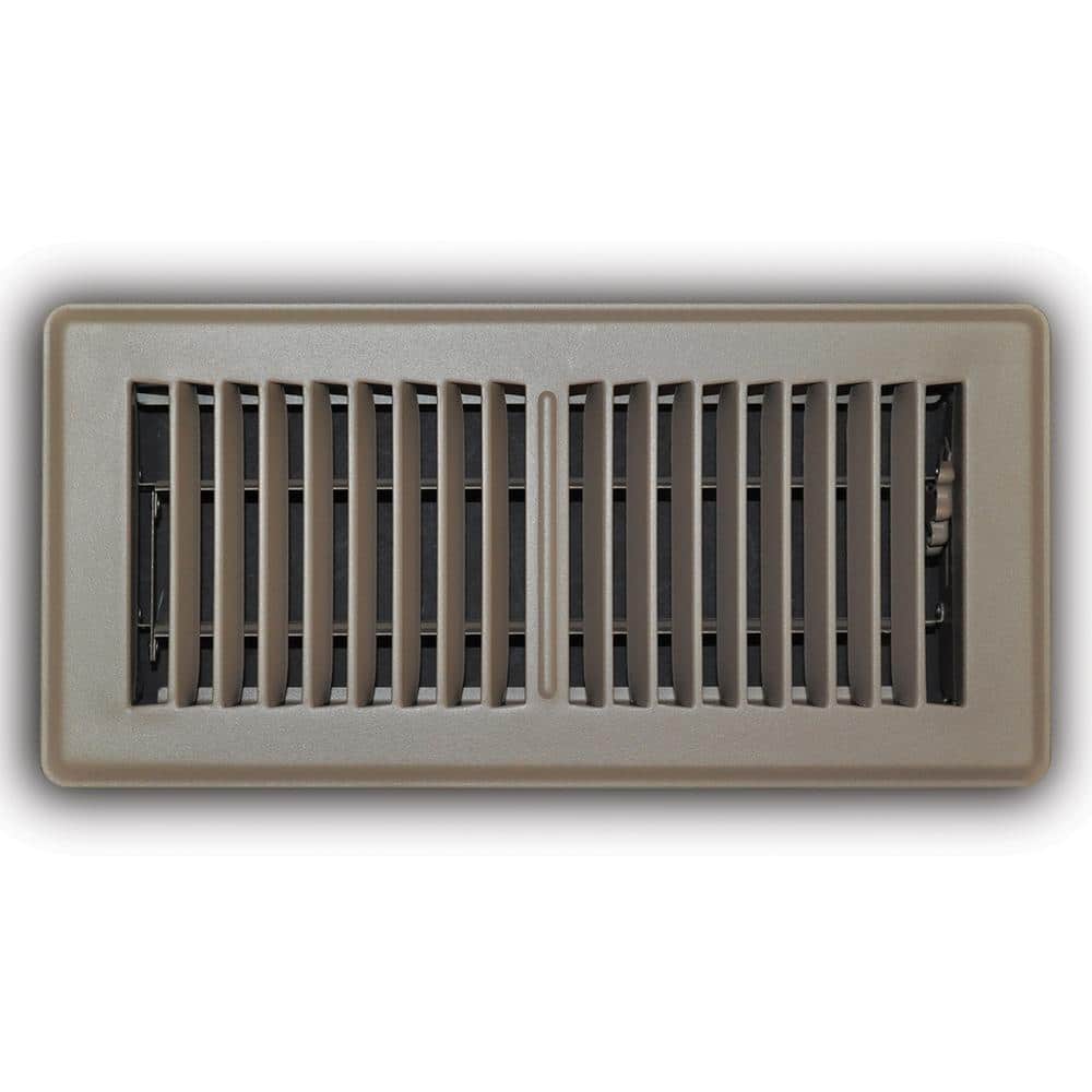 Everbilt 4 in. 10 in. 2-Way Steel Floor Register Brown