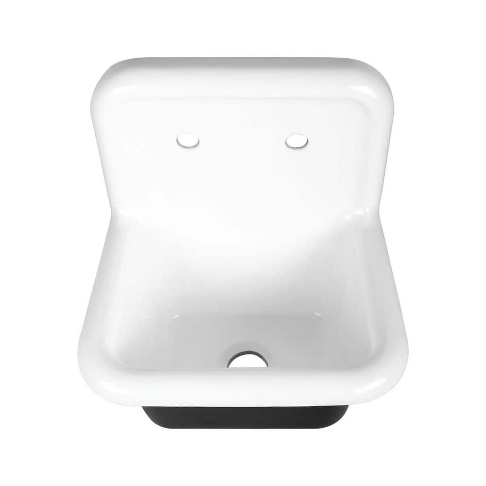 Barclay Products Iman 22 in Cast Iron Wall-Mounted Bathroom Sink in White Interior and Matte Black Exterior (3)