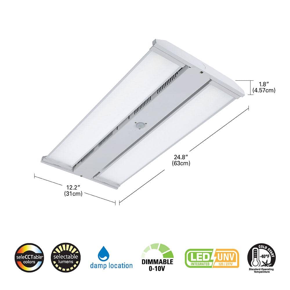 Metalux 2 ft. 400-Watt Equivalent LED Highbay with Adjustable Optics, Selectable 18K/21K/24K Lumens and 3500/4000/5000 Sel CCT (4)