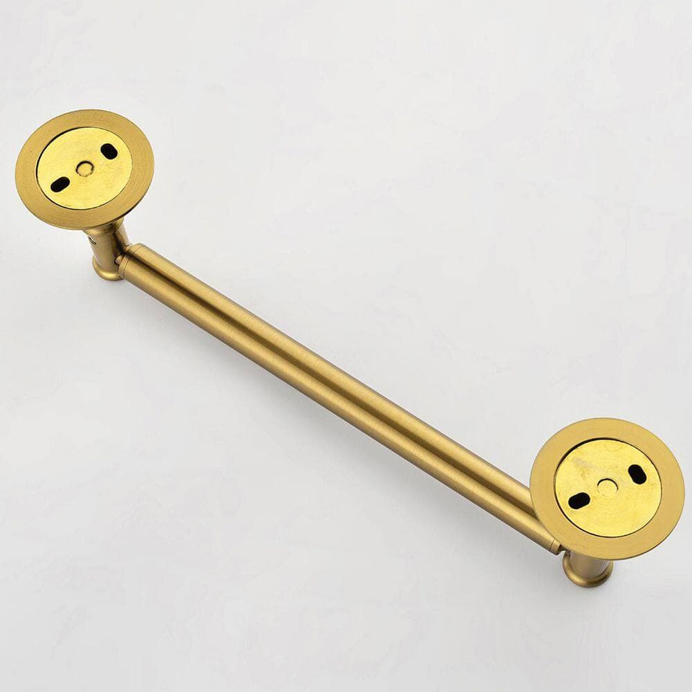 Satico 6-Piece Brass Bathroom Towel Rack Set with Wall Mount in Brushed Gold (3)
