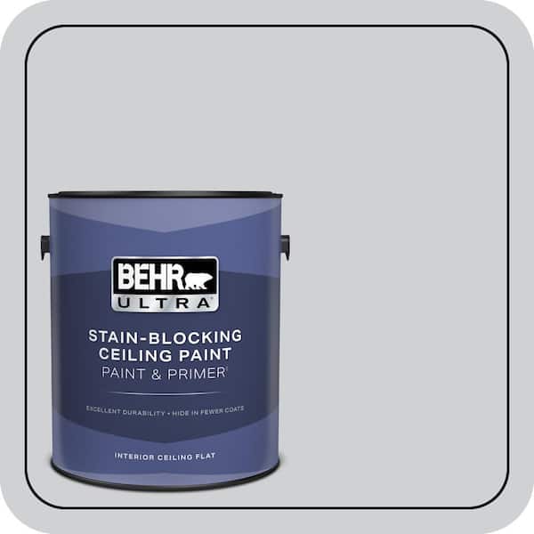 BEHR ULTRA 1 gal. #N510-1 Silver Shadow Ceiling Flat Interior Paint with Primer (2)