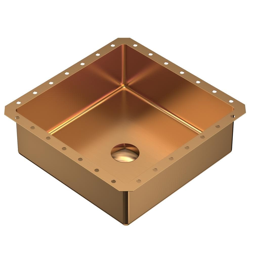 Karran CCU500 15-3/4 in. Stainless Steel Undermount Bathroom Sink in Brown Brushed Copper (1)