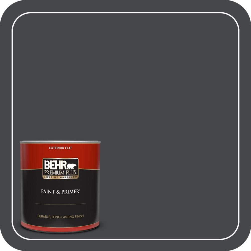 BEHR PREMIUM PLUS 1 qt. #PPU26-23A Dark Secret Flat Exterior Paint & Primer