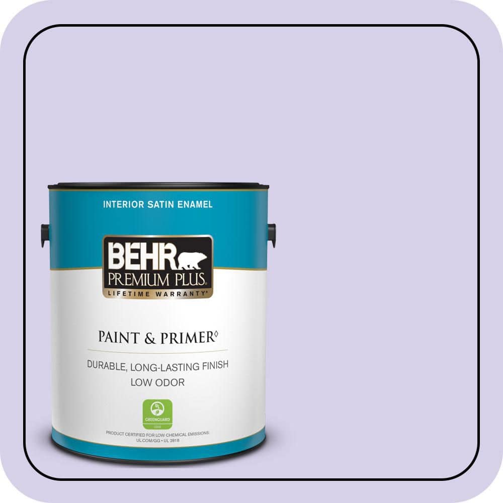 BEHR PREMIUM PLUS 1 gal. #P560-2 Air Castle Satin Enamel Low Odor Interior Paint & Primer