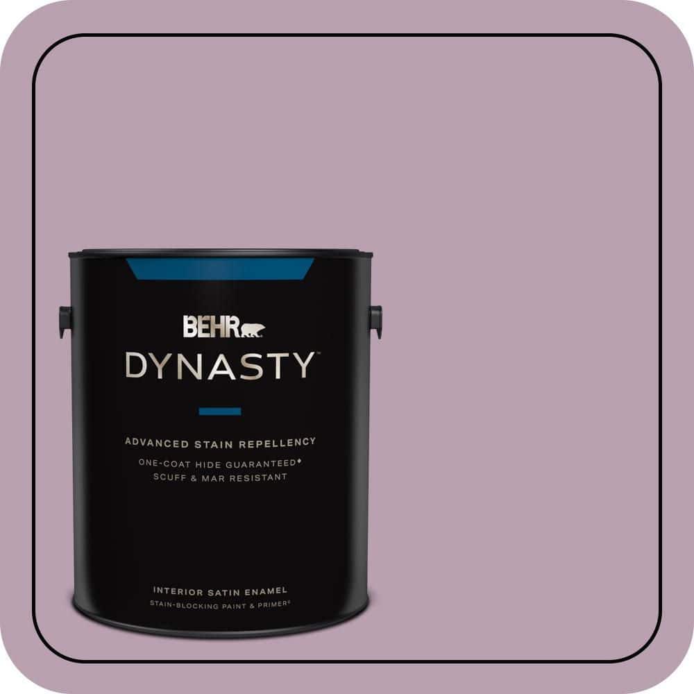 BEHR DYNASTY 1 gal. #S110-4 Highland Thistle One-Coat Hide Satin Enamel Interior Stain-Blocking Paint and Primer