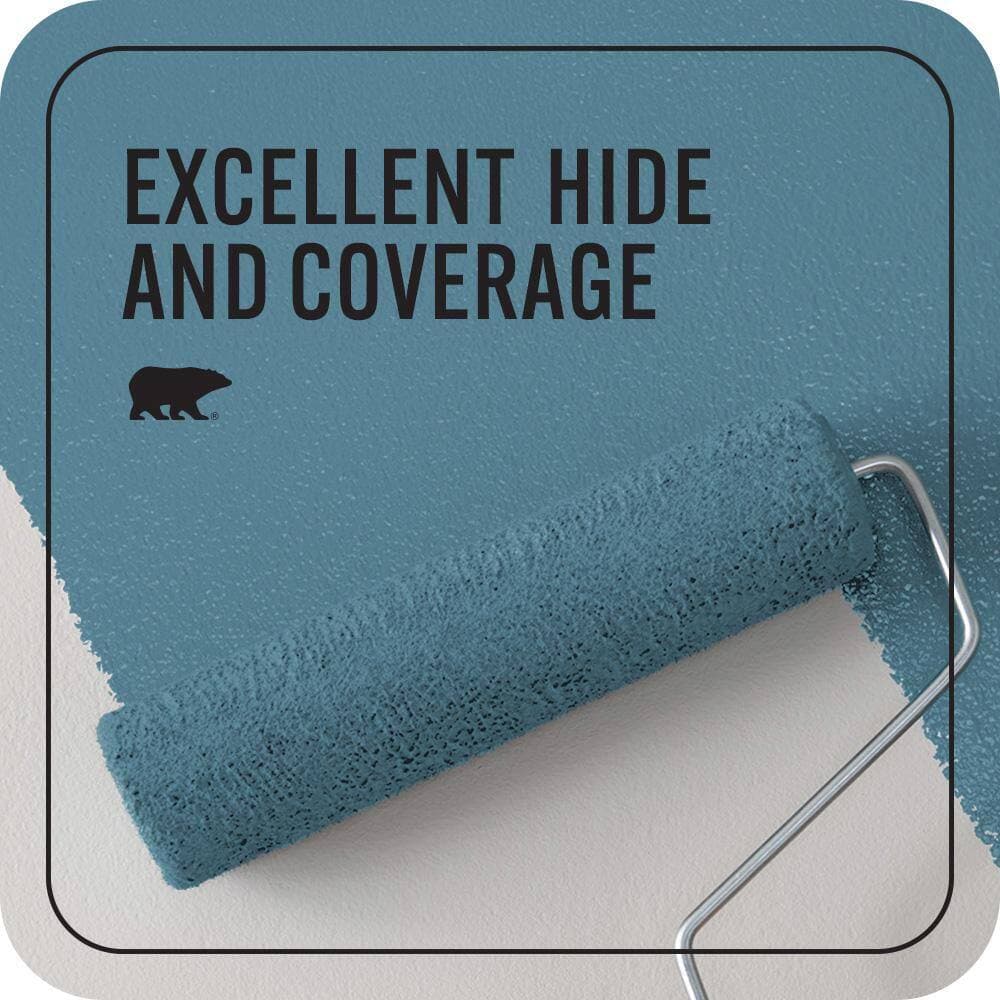BEHR PREMIUM PLUS 1 qt. #S480-5 Blue Moon Bay Eggshell Enamel EcoMix Plant-Based Interior Paint & Primer (2)