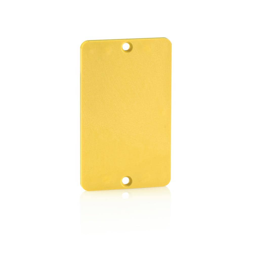 Leviton 1-Gang Blank Coverplate for Temporary Power Portable Outlet Box, Yellow 3054-Y