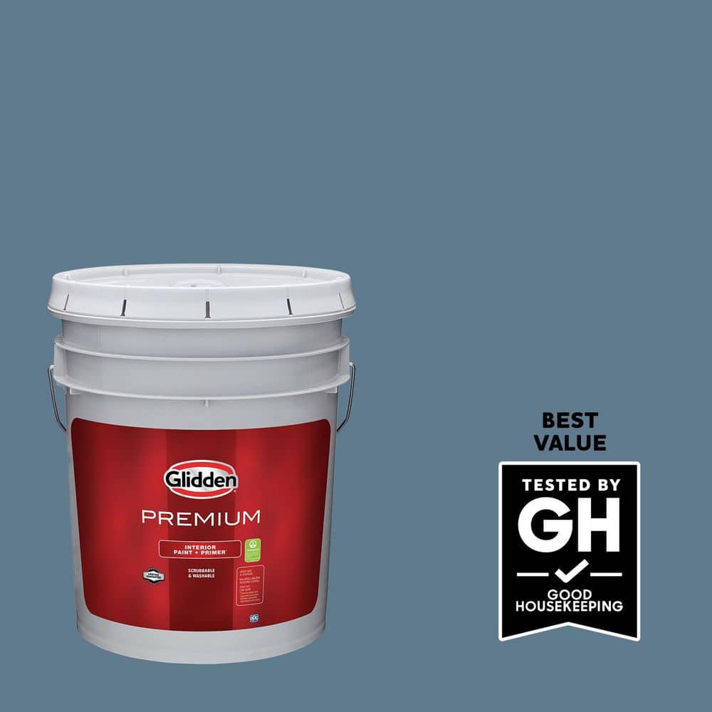 Glidden Premium 5 gal. PPG1155-6 Canyon Blue Flat Interior Latex Paint
