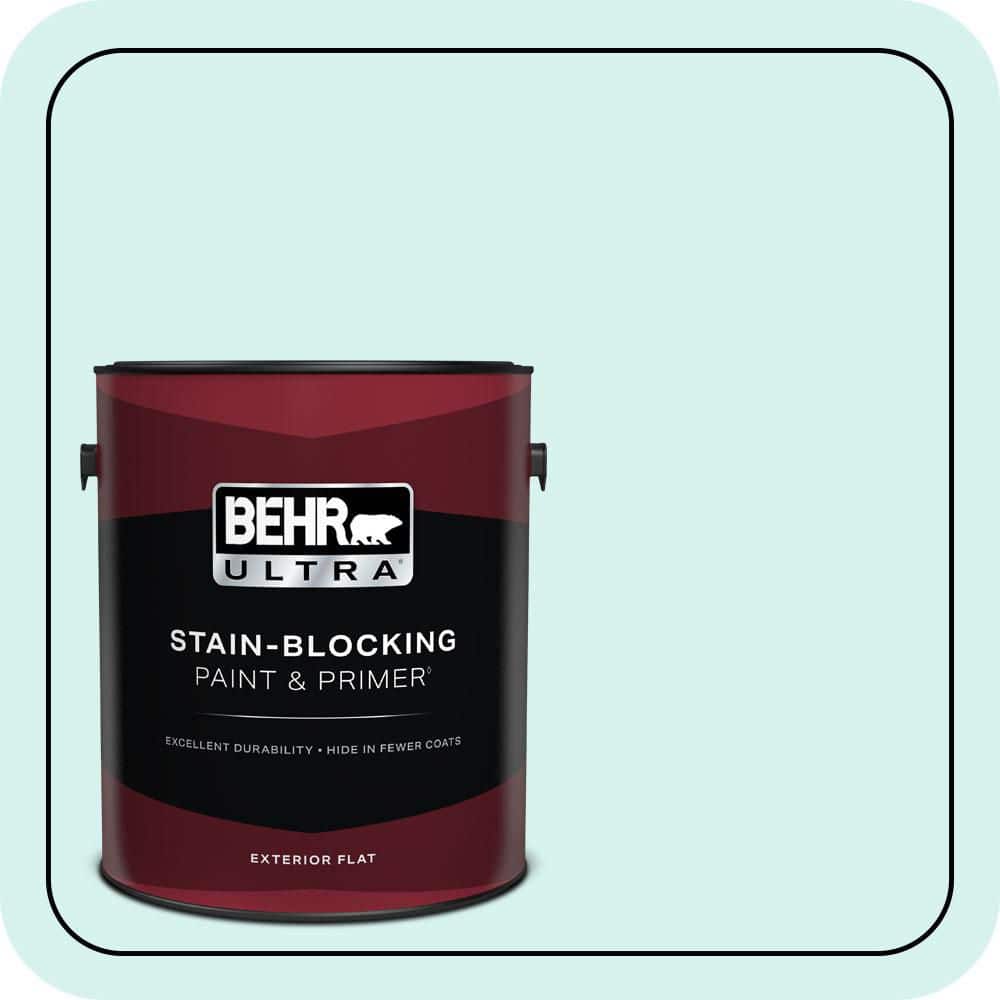 BEHR ULTRA 1 gal. #P450-1 Sea Ice Flat Exterior Paint & Primer