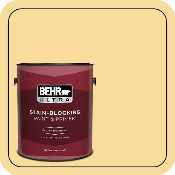 BEHR PREMIUM PLUS #360C-3 Honey Tone Flat Interior/Exterior Paint & Primer Color Sample (4)