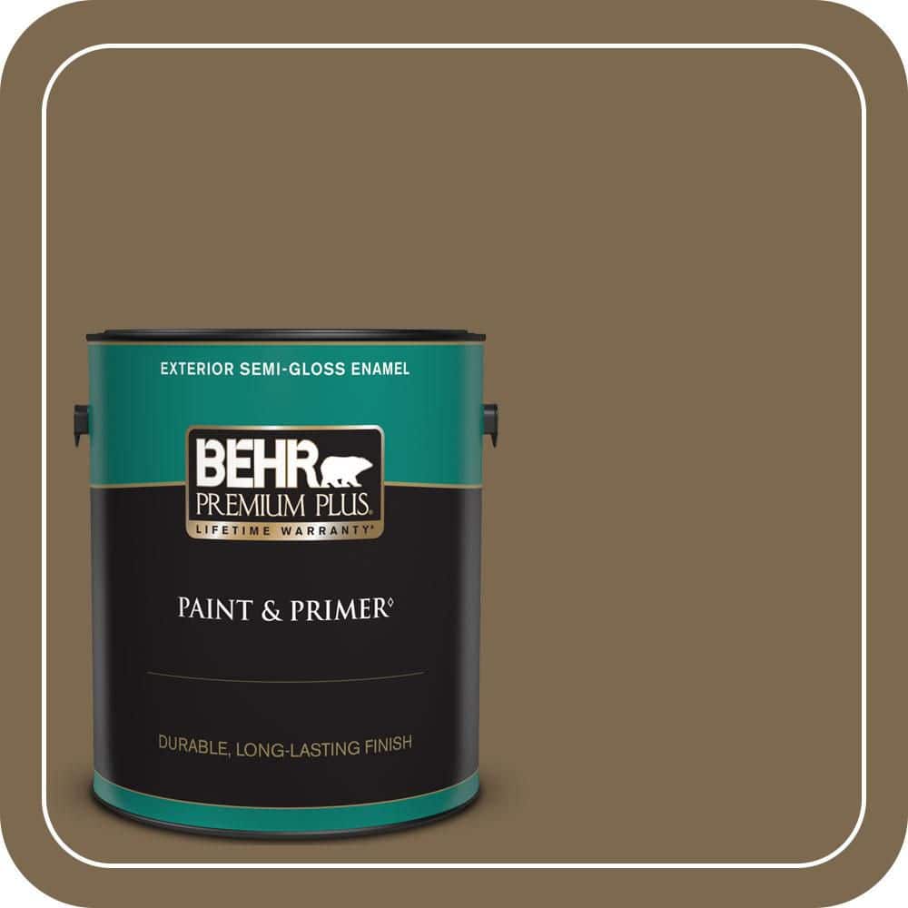 BEHR PREMIUM PLUS 1 gal. #N300-7 Mayan Ruins Semi-Gloss Enamel Exterior Paint & Primer