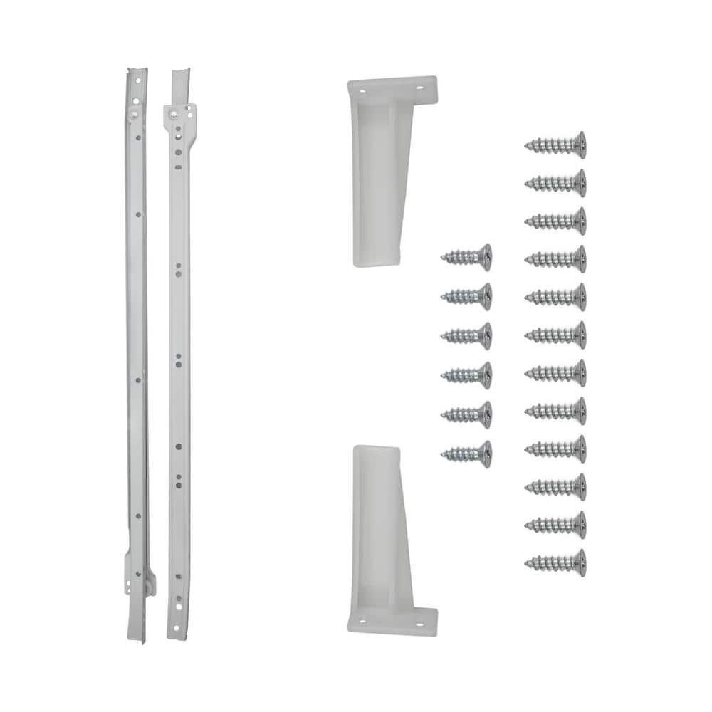 HICKORY HARDWARE 24 in. White Bottom Mount 3/4 Extension Drawer Slide (5-Pairs) (3)