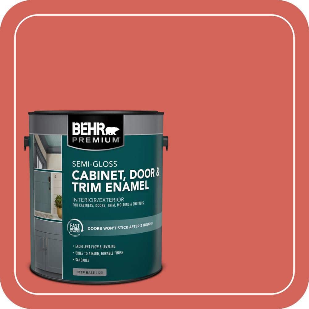 BEHR PREMIUM 1 gal. #HDC-MD-05 Desert Coral Semi-Gloss Enamel Interior/Exterior Cabinet, Door & Trim Paint