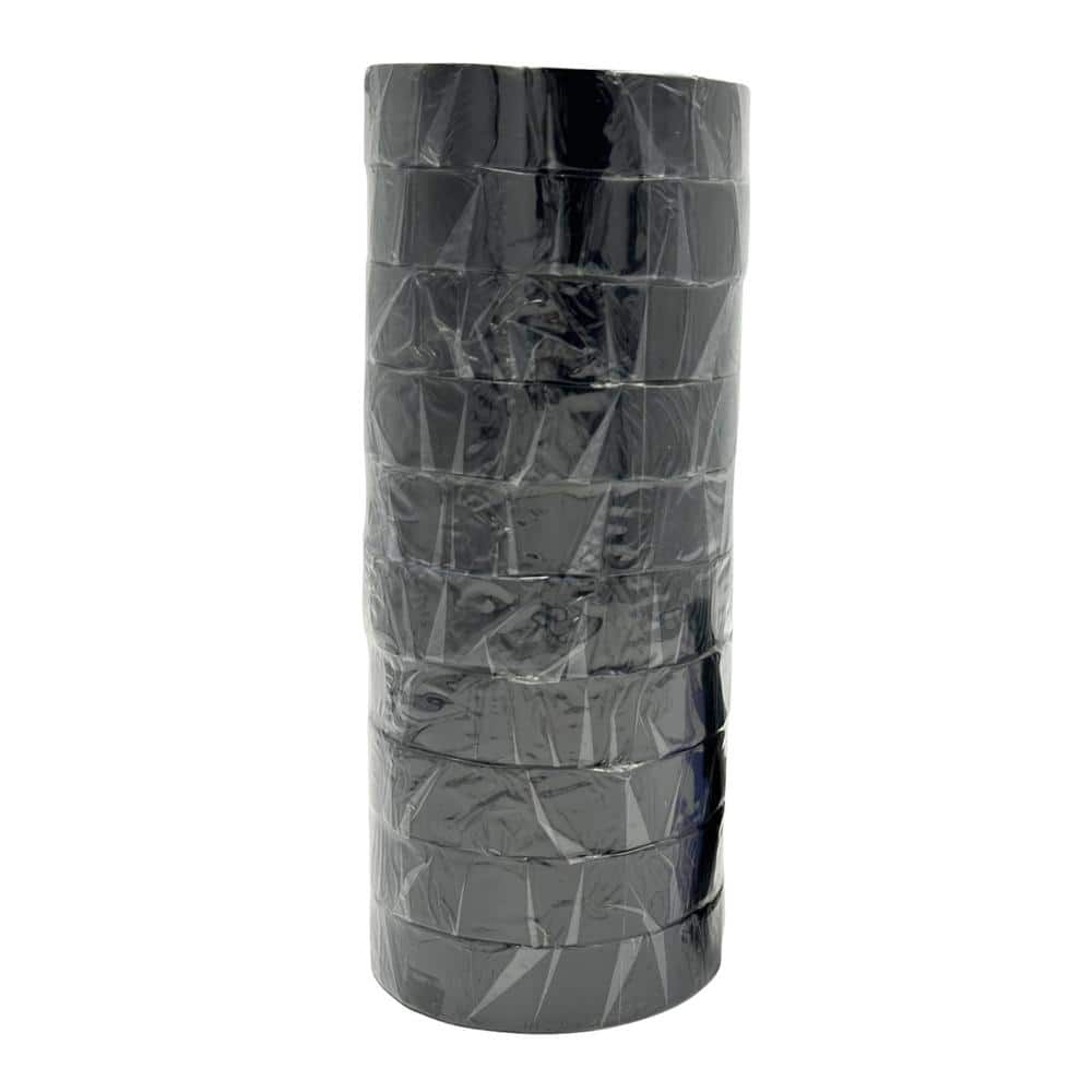 Lukyamzn 0.75 in. x 60 ft. Vinyl Electrical Tape, Flame Retardant and Pressure- Sensitive Adhesive Protection, Black, 5-Packs (3)