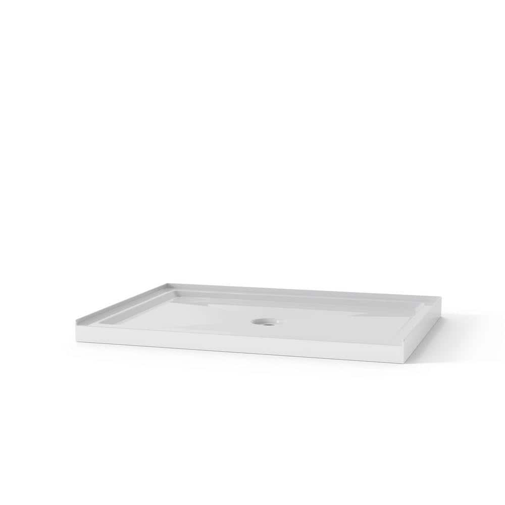 JimsMaison 48 in. L x 32 in. W Alcove Shower Pan Base in White (1)