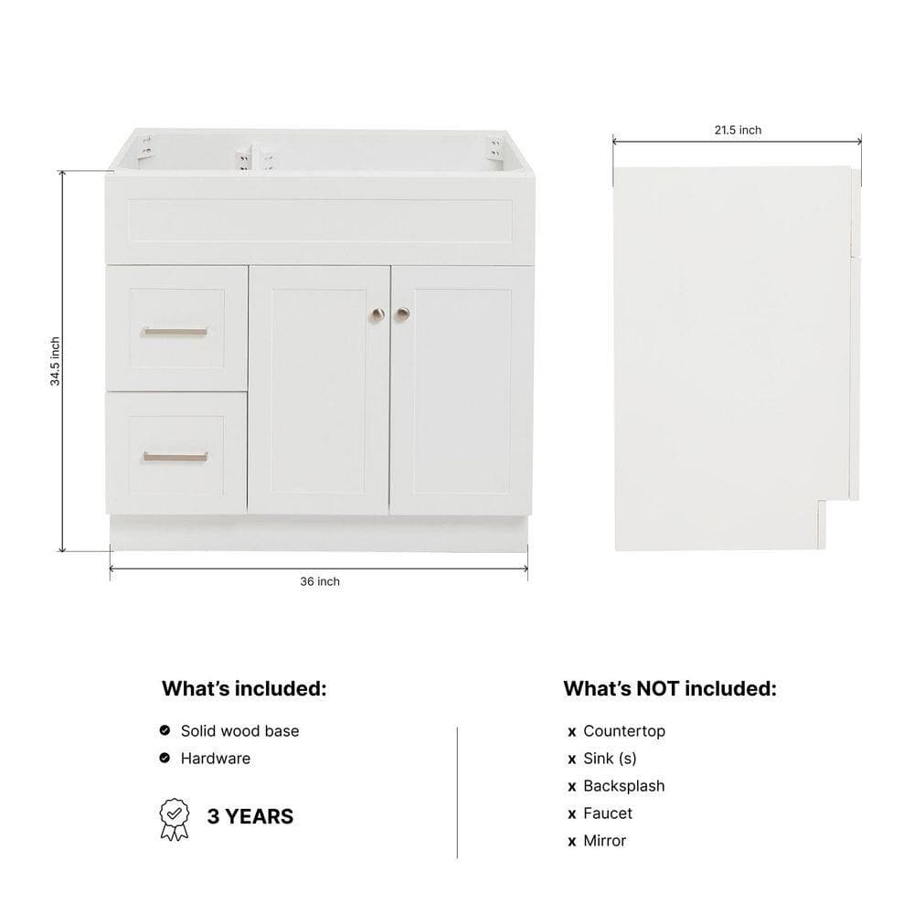 ARIEL Hamlet Freestanding Bathroom Vanity Cabinet without Top (Assembled) (2)