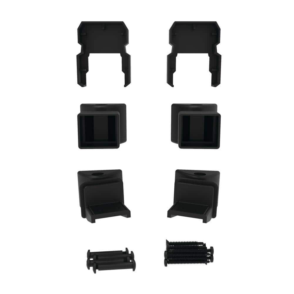 Barrette Outdoor Living VersaRail Classic Matte Black Aluminum Angle Bracket Kit (4-Piece)