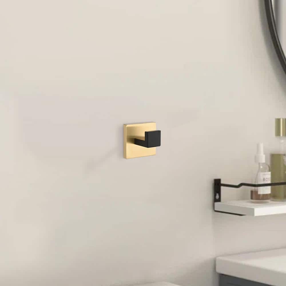 Flynama 6 -Piece Bath Hardware Set with Mounting Hardware in Gold and Matte Black (2)