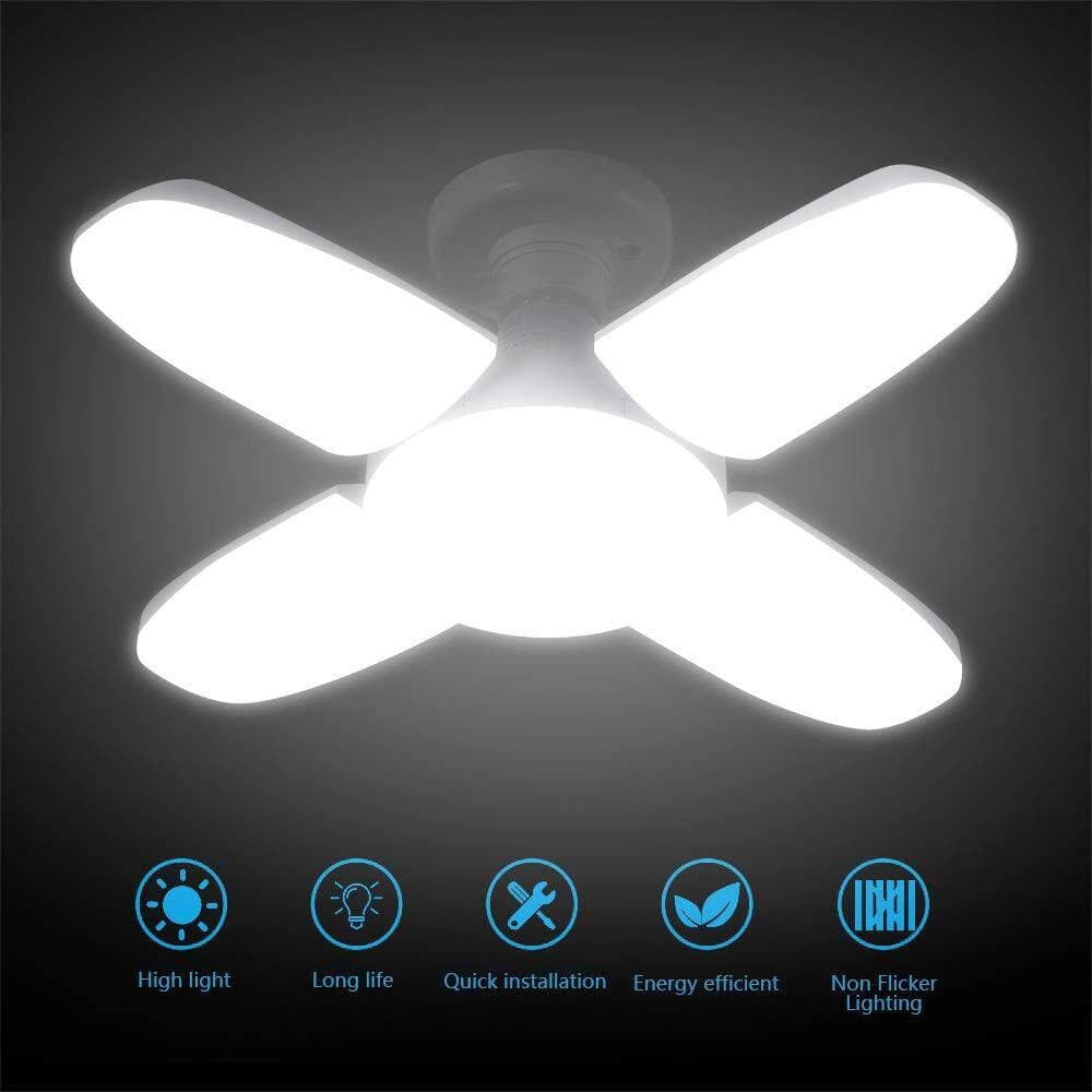 Lukyamzn 500-Watt LED Garage Light 6500K Cool White E26/E27 Base for Outdoor Factory Warehouse Barn Backyard (3)