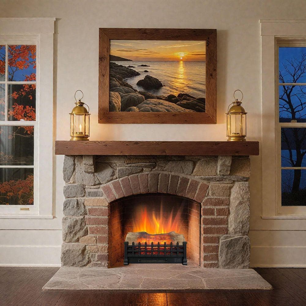 ToolCat 20 in. Electric Fireplace Insert, Free Standing Heater with 3D Log Set for Indoor Use (2)