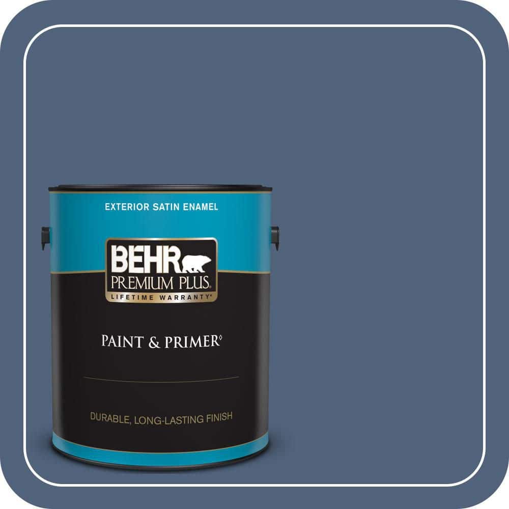 BEHR PREMIUM PLUS 1 gal. #PMD-64 Evening Symphony Satin Enamel Exterior Paint & Primer