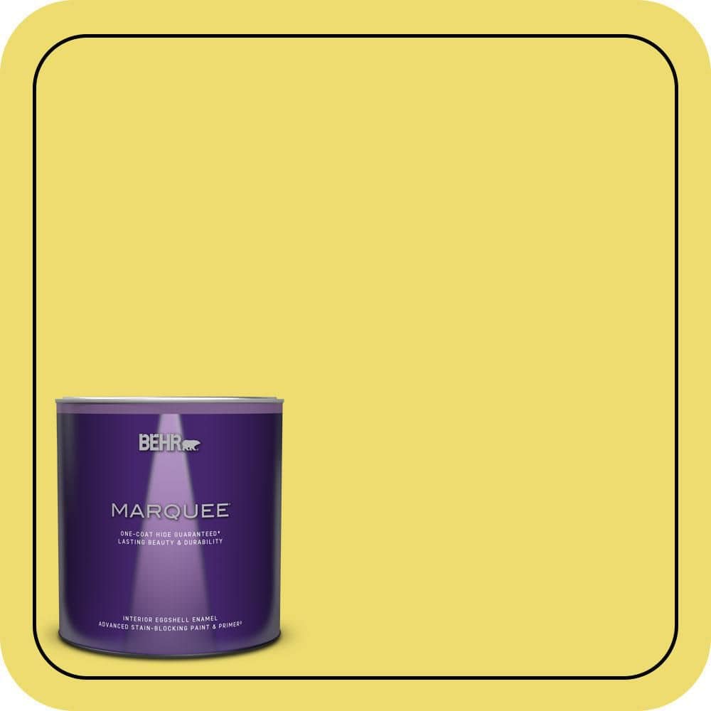 BEHR MARQUEE 1 qt. #T15-15 Plastic Lime Eggshell Enamel Interior Paint & Primer