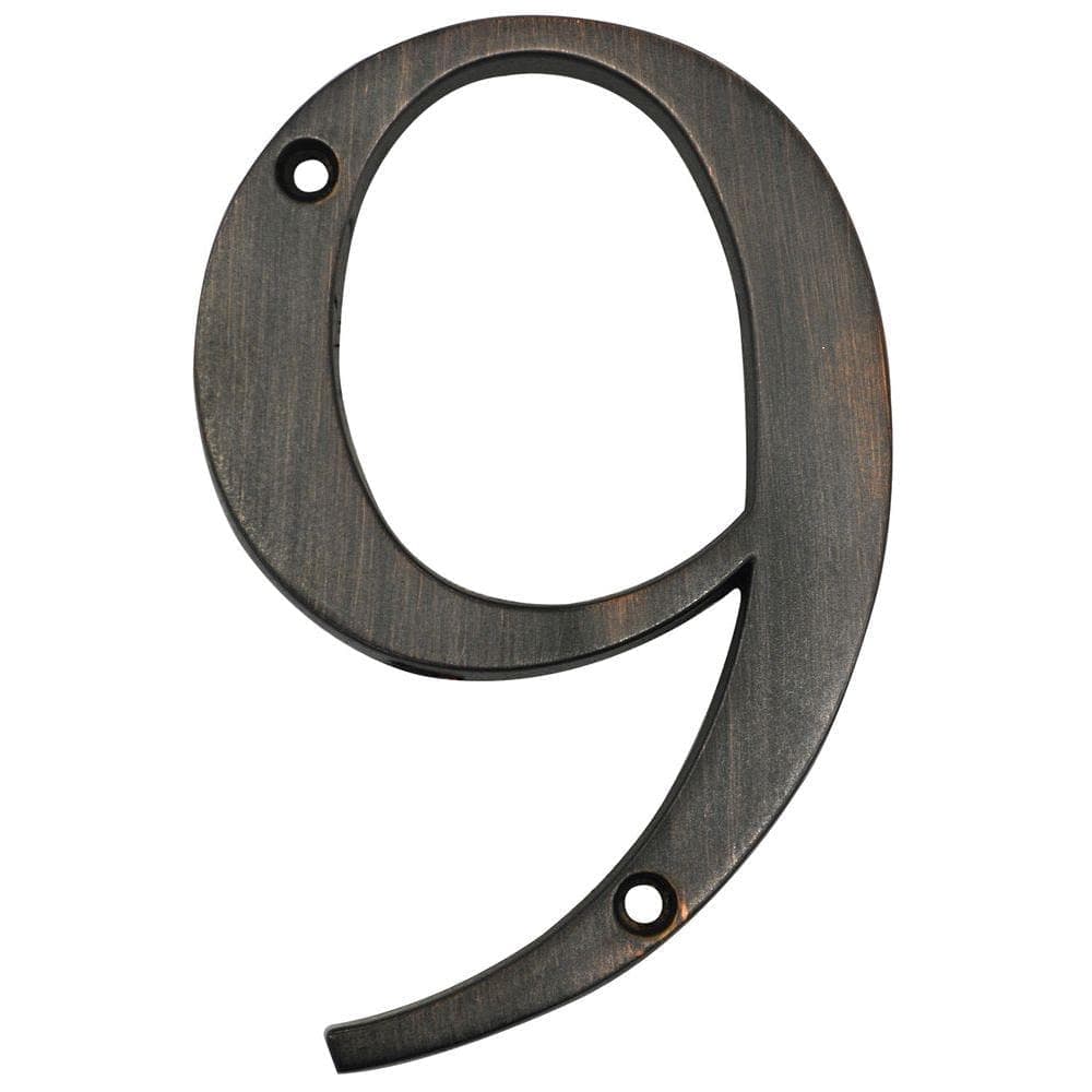 The Hillman Group 4 in. Distinctions Flush Mount Bronze Number 9