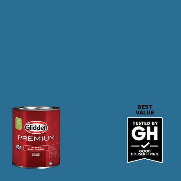 Glidden Premium 1 qt. PPG1158-6 Blue Oasis Satin Interior Latex Paint (2)